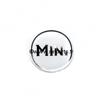 Badge autocollant 'MINI' blanc 42 mm. Austin Mini.