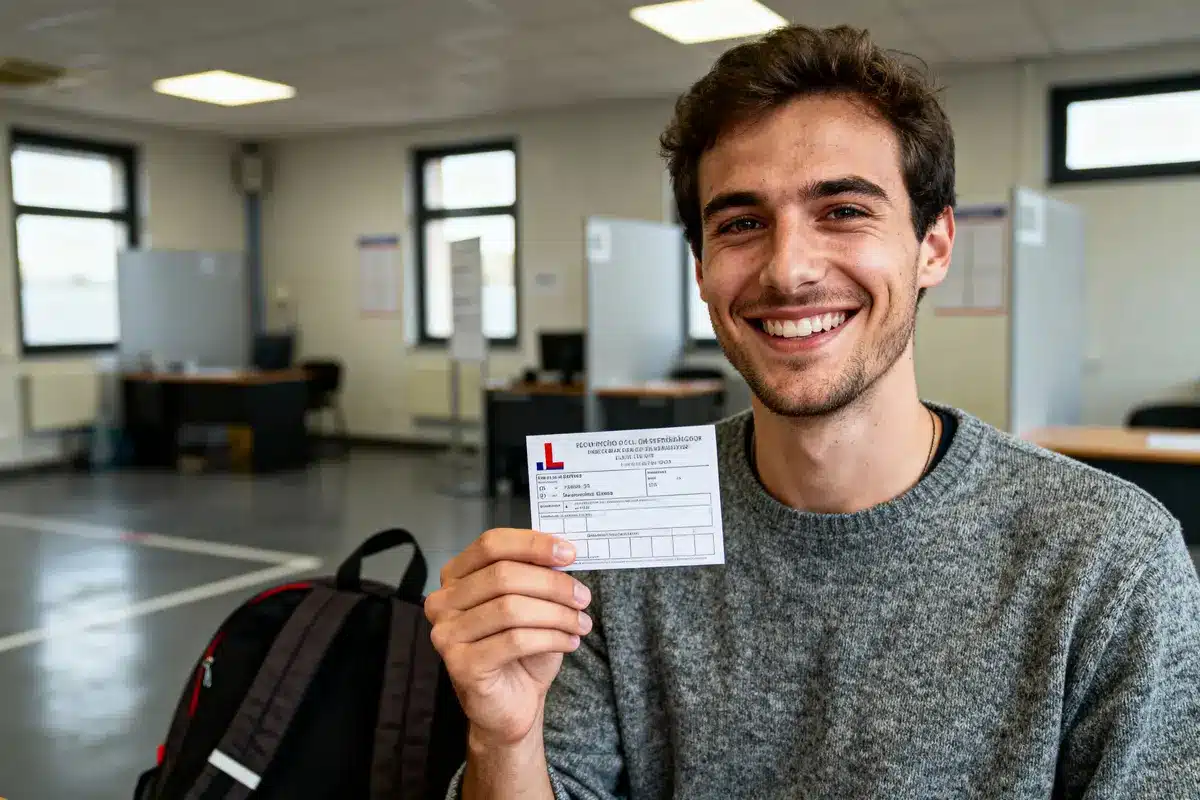 pexels-michal-pech-213601-757318 (1) Jeune homme souriant tenant un certificat dans un intérieur de bureau lumineux.
