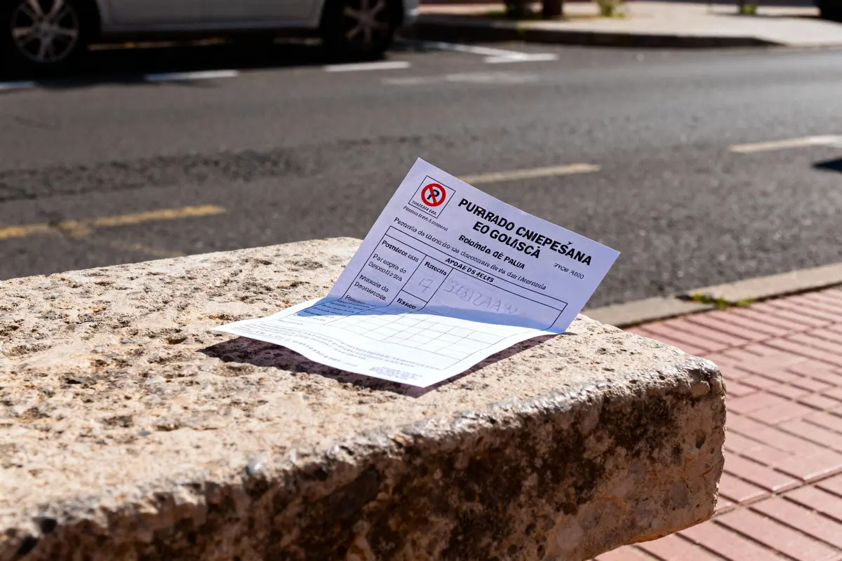 pexels-michal-pech-213601-757318 (1) Feuille blanche sur un banc en pierre, rue avec voiture en arrière-plan, lumière ensoleillée.